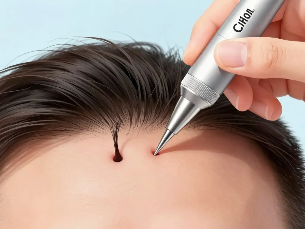 DHI hair transplantation technique showing direct implantation
