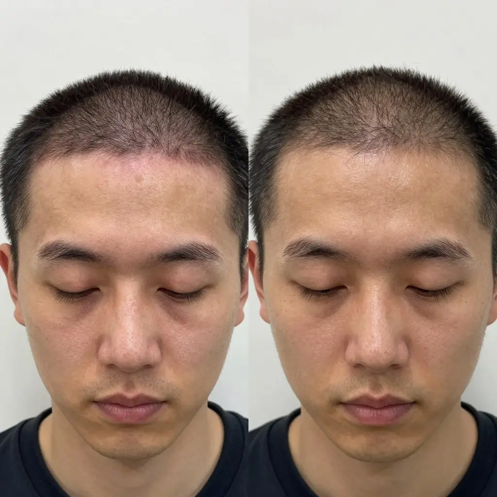 Hair transplantation results after 1 month