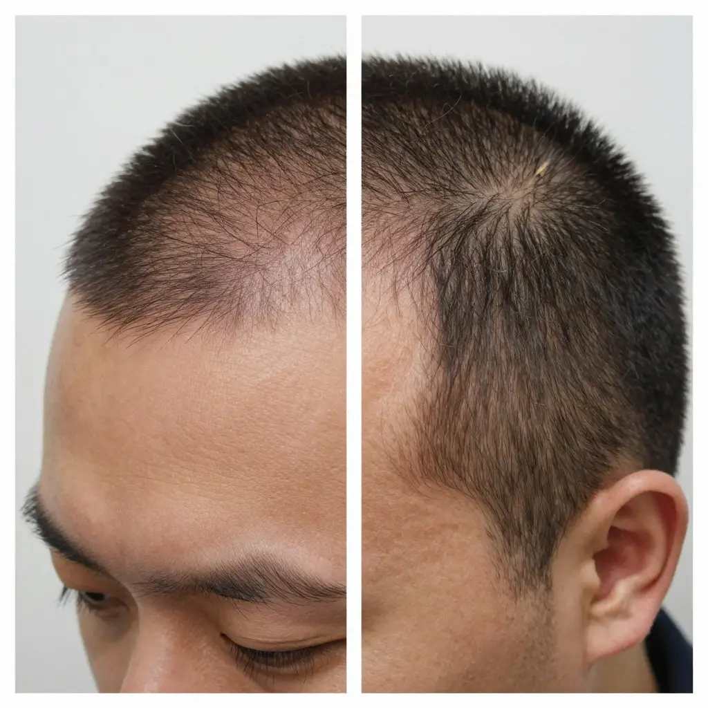 Hair transplantation results after 3 months